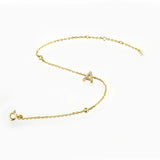 925 Silver Letter A Bracelet CZ Women Bangle Jewelry