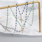 925 Silver Mini Cross Necklace CZ Zircon Jewelry