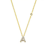925 Silver Initial Pendant Necklace CZ Zircon Alphabet Letter Women Name Jewelry