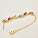 925 Silver Colorful Chain Stud Earring CZ Long Piercing Ohrringe Jewelry