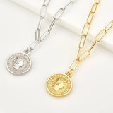 925 Silver Coins Pendant Horoscope Necklace for Women