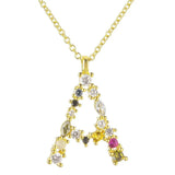 Kikichicc 925 Silver Letter A Crystal Necklace