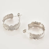 925 Sterling Silver Thick Big Hoops Women Crystal Circle Piercing