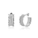925 Sterling Silver Thick Big Hoops Women Crystal Circle Piercing