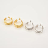 925 Sterling Silver Thick Big Hoops Women Crystal Circle Piercing