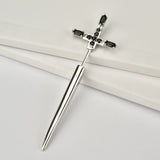 925 Silver Large Cross Long Thread Pin Punk Earring