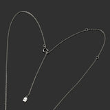 925 Silver Initial M S Pendant Alphabet Necklace Women Name Crystal Jewelry