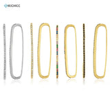 Kikichicc 925 Silver Cuff Bar Ear Cuffs Earrings Rainbow Crystal Jewelry