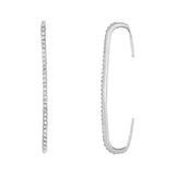 Kikichicc 925 Silver Cuff Bar Ear Cuffs Earrings Rainbow Crystal Jewelry