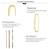 Kikichicc 925 Silver Cuff Bar Ear Cuffs Earrings Rainbow Crystal Jewelry