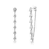 Kikichicc 925 Silver Rainbow CZ Chain Earrings