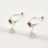 925 Sterling Silver Bee Honey Chain Drop Earring Rock Punk Fine Jewelry