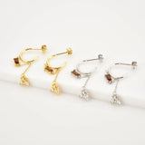 925 Sterling Silver Bee Honey Chain Drop Earring Rock Punk Fine Jewelry