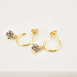 925 Silver Bee Rainbow Zircon Drop Earrings for Women