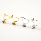 925 Silver Bee Rainbow Zircon Drop Earrings for Women