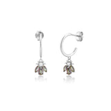 925 Silver Bee Rainbow Zircon Drop Earrings for Women