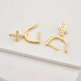 Kikichicc 925 Silver Cross Zircon Drop Earrings Rock Punk Fine Jewelry
