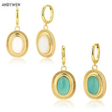 Kikichicc 925 Silver Turquoise Pendant Drop Earrings for Party