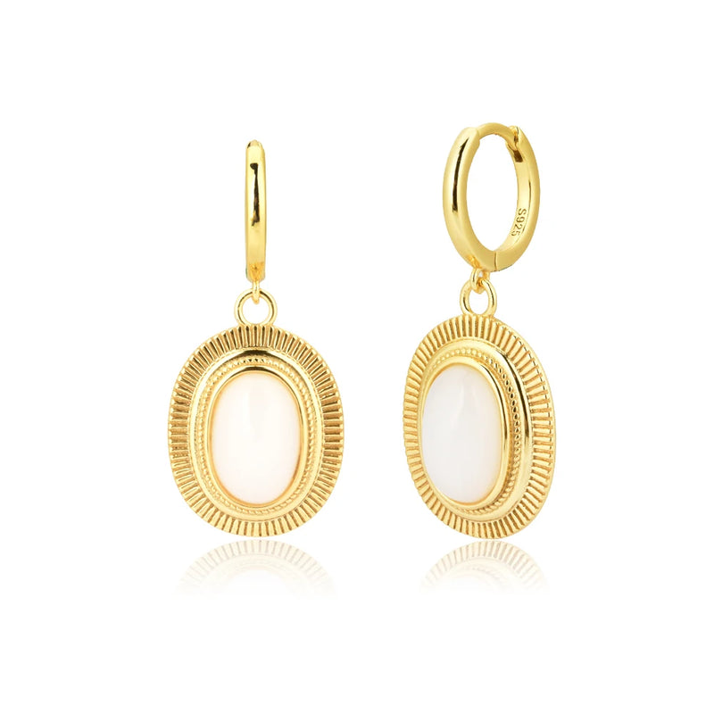 Kikichicc 925 Silver Turquoise Pendant Drop Earrings for Party