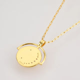 925 Silver Coins Pendant Horoscope Necklace Star Zircon Women Jewelry