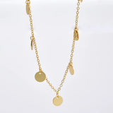 925 Silver Coins Charm Pendant Long Choker Necklace