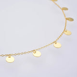 925 Silver Coins Charm Pendant Long Choker Necklace