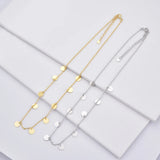 925 Silver Coins Charm Pendant Long Choker Necklace