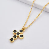 925 Silver Cross Pendant Necklace Crystal Jewels