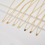 Kikichicc 925 Silver Zircon Pendant Choker Necklace 7 Rainbow Chains