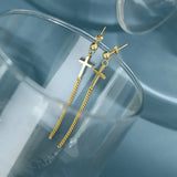 Kikichicc 925 Sterling Silver Cross Drop Earring