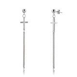 Kikichicc 925 Sterling Silver Cross Drop Earring