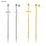Kikichicc 925 Sterling Silver Cross Drop Earring