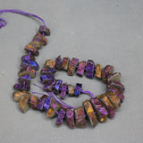 Purple Crystal Quartz Point Pendant, Top Drilled 15.5inch