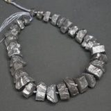 Titanium Gray Crystal Quartz Cut Shape Point Pendant 15.5inch Full Strand