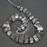 Titanium Gray Crystal Quartz Cut Shape Point Pendant 15.5inch Full Strand