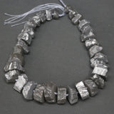 Titanium Gray Crystal Quartz Cut Shape Point Pendant 15.5inch Full Strand