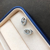 Kinel 925 Sterling Silver Earrings Retro Style Fine Jewelry