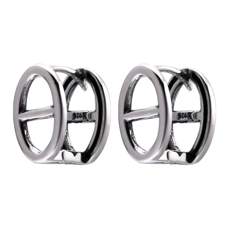 Kinel 925 Sterling Silver Earrings Retro Style Fine Jewelry