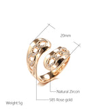 Kinel 585 Rose Ring Natural Zircon Bride Wedding Jewelry