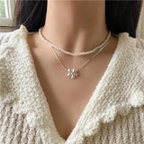 Kinel 925 Silver Daisy Snake Bone Necklace Minimalist Ins Style