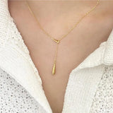 Kinel 925 Sterling Silver Water Drop Necklace For Women