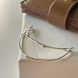 Kinel 925 Sterling Silver Irregular Buckle Bracelet For Women