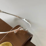 Kinel 925 Sterling Silver Irregular Buckle Bracelet For Women
