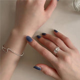 Kinel 925 Sterling Silver Round Bead Bracelet For Women Geometric Thin Line