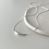 Kinel Sterling Silver Teardrop Necklace Geometric Style Jewelry