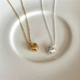 Kinel 925 Silver Zirconia Love Necklace Women Anniversary
