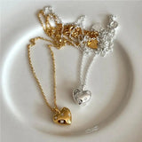 Kinel 925 Silver Zirconia Love Necklace Women Anniversary