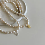 Kinel 925 Sterling Silver Queen Pendant Necklace Artistic Shaped Beads Ins