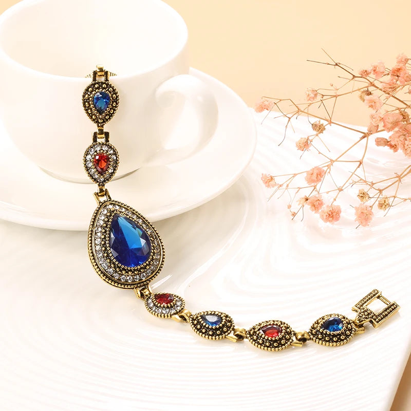 Kinel Red Crystal Boho Bracelets for Women