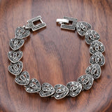 Kinel Boho Crystal Bracelet Antique Tibetan Silver Heart